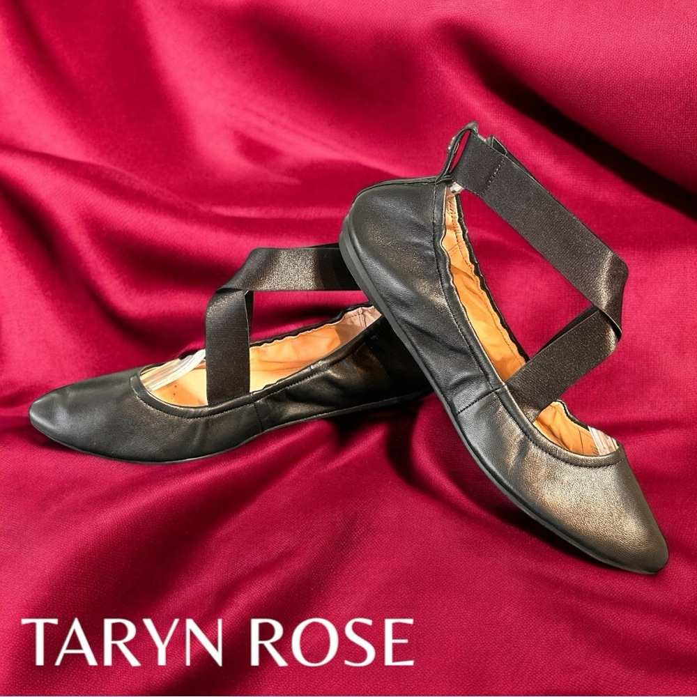 TARYN ROSE Women's Black Edina Ballet Flat (Sz 7.5) (EUC)
